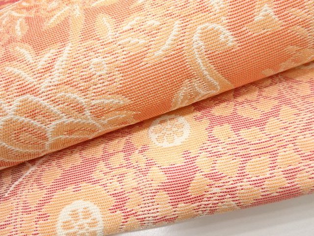  未使用品　切りばめ風　花鳥模様織り出し　名古屋帯